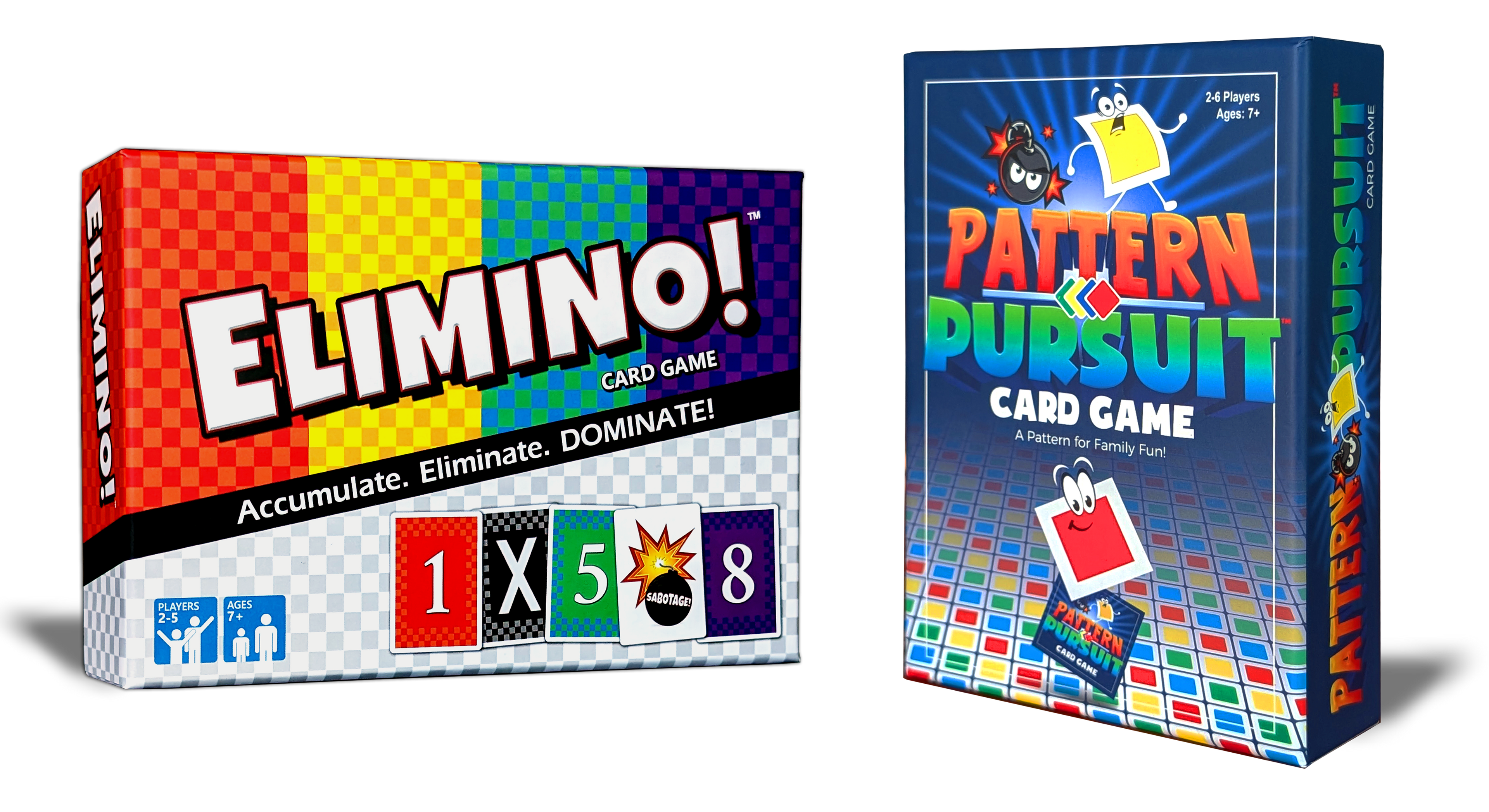 Elimino game box and Pattern Pursuit game box