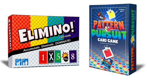 Elimino game box and Pattern Pursuit game box