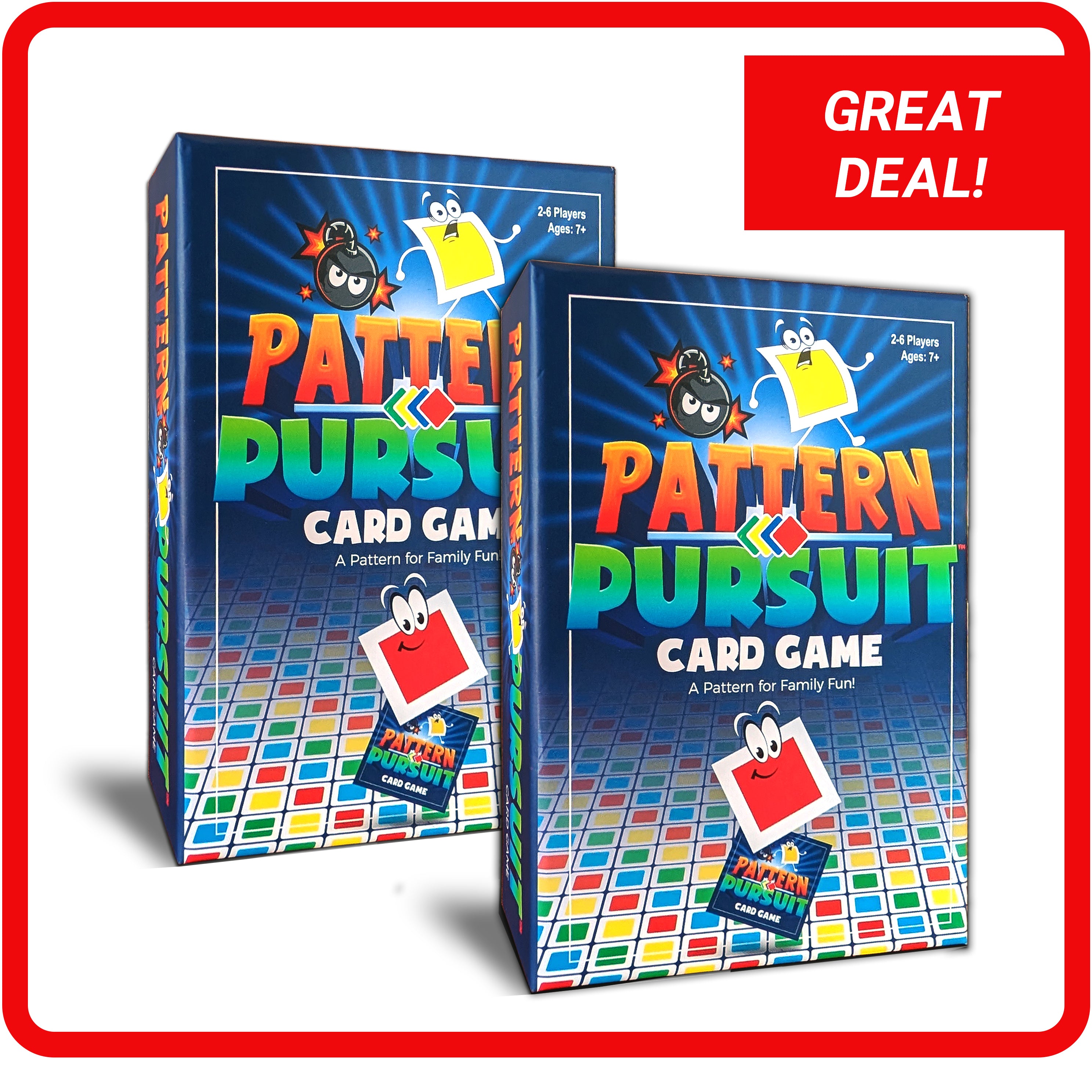 Two copies of Pattern Pursuit game with Great Deal text